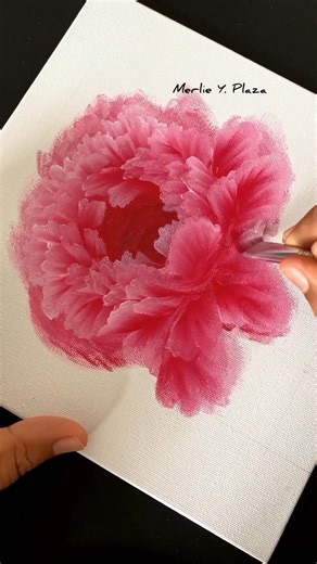 466K views · 8.4K reactions | Pink Radiance - Acrylic Peony Flower Painting #acrylic #acrylicpainting #onestrokeart #beginner #peony #flowerart #brushtechnique | MB.Plaza Art | Facebook
