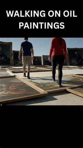 ASMR Walking on Oil Paintings 🎨 Cracks, Rips & Canvas Sounds | Surreal Soundscape