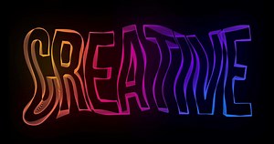 Download Creative Typography Text Animation with wavy color lines for free