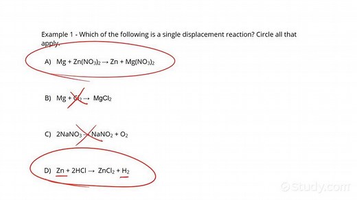 How to Identify a Single Displacement Reaction | Chemistry | Study.com