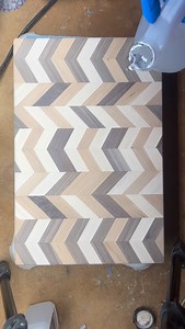 First coat of oil on the chaos chevron board! #woodworking #cuttingboard #wood #chevron | A Cut Above Boardworks
