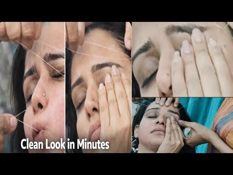 👉eyebrow threading ,upper lip , Forehead tutorial for beginners step by step😱