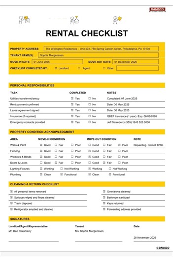 Rental Inspection Checklist | Move In/Out Template (Editable, Digital Download)