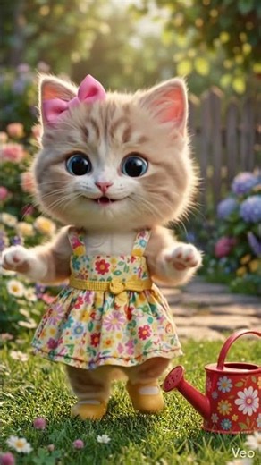 I found a tiny singing kitten in the garden! 🌸🎤 #shorts