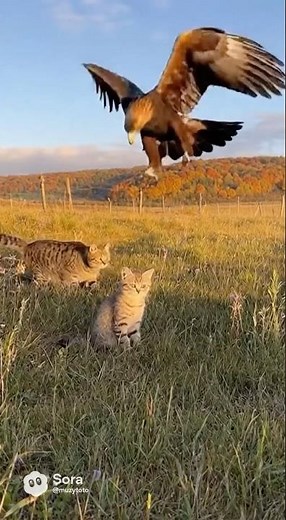 “Eagle Attacks Kitten — But Watch What the Mother Cat Does!”