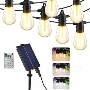 60FT Solar Powered LED Outdoor String Lights,3 Color Changing Patio Lights, for Backyard Garden Patio Pergola Gazebo Bistro Bedroom Christmas Wedding Party - Walmart.com