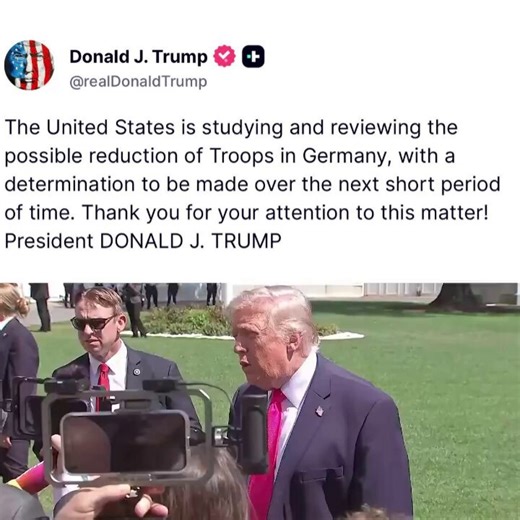 🚨 JUST NOW: President Trump officially considers PULLING a swath of US TROOPS OUT of GERMANY after their Chancellor bucked Trump on the Iran threatOur "allies" are screwing up! Trump remembers!"The United States is studying and reviewing the possible reduction of Troops in Germany, with a determination to be made over the next short period of time. Thank you for your attention to this matter! President DONALD J. TRUMP"Trump is not happy with NATO either.Bad move on their part.