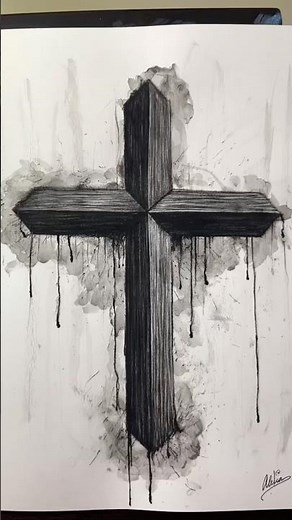 Charcoal Cross Drawing | #art #charcoal #drawing #Jesus #christian #cross