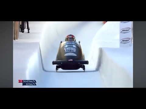 Bobsledder has to navigate course by himself 😳 #shorts