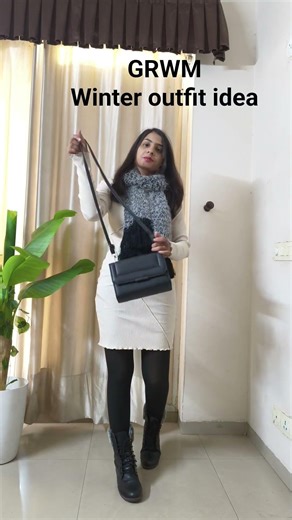 Winter dress styling! GRWM for a cold day!Knit dress+fleece leggings+boots+scarf!