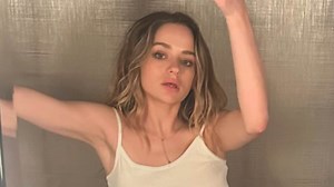 Joey King poses bra-free in a see-through tank top