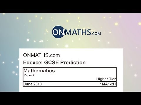 2019 Edexcel Maths GCSE Paper 2 Predicted Paper for Higher Calculator Exam 1MA1/2H