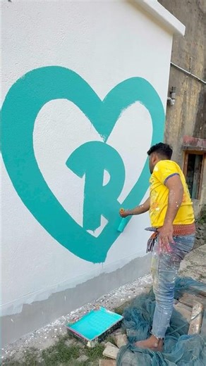 Wallpainting Fast Code Green Colour 🏡art #viralvideo #trendingvideo #shortfeed #shorts