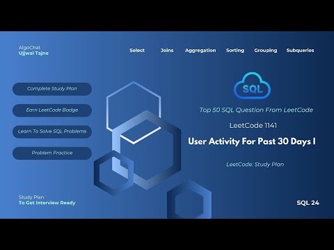 LeetCode 1141 | User Activity For Past 30 Days I | SQL Study Plan | Top 50 SQL |
