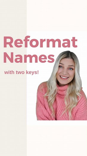 Your Excel Dictionary on Instagram: "Reformat thousands of names to any format you want using just two keys 🤯 🗂 Don’t forget to save this post for future reference! 📚Excel Function Guide + Dictionary now available (link in bio) 💥 Visit my website to shop my Amazon Shop, Excel Guides, and more! (link in bio) #excel #exceltips #exceltricks #spreadsheets #corporate #accounting #finance #workhacks #tutorial"