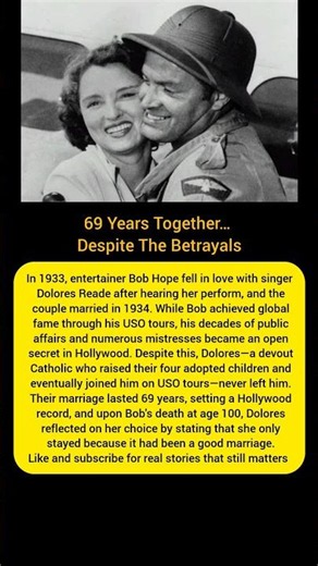 Their marriage broke a Guinness recordShe forgave everything for 69 years#BobHope #love
