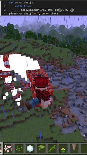 Making it Rain TNT in Minecraft Education Edition! Explosive Fun Tutorial! #minecraft #programming