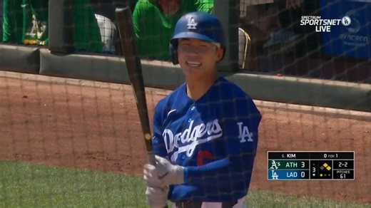 Kim delivers RBI in Dodgers’ 5-5 tie with Athletics