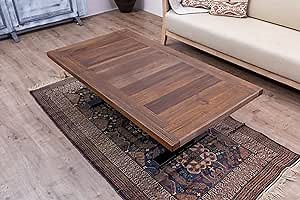 48x30x18 Solid Teak Coffee Rectangular Table with Tricord Metal Legs (Cocoa)