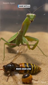 1.6M views · 11K reactions | A European Mantis executes a lightning fast ambush on a Japanese Giant Hornet. The precision and strength of this master of camouflage is truly breathtaking. #mantisvshornet #insectshowdown #naturedrama #wildlifebattle #macro ⚙️ AI-generated nature dramatization — no real creatures involved. | Insects Apex | Facebook