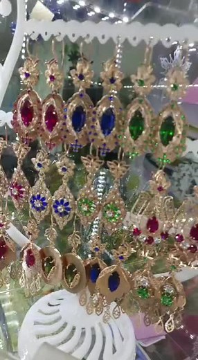Ornate Gemstone Earrings Collection Showcase