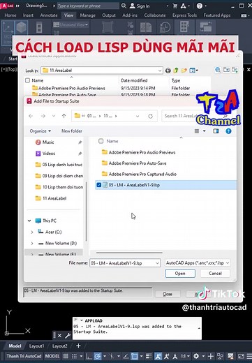 Cách load lisp 1 lần dùng mãi mãi trong autocad