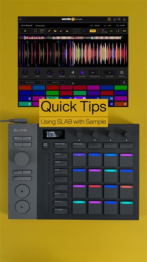 Serato Production on Instagram: "SLAB can also be used with Serato Sample in your DAW of choice. @kidku shows us how. SLAB is the first pad controller to give you direct, hands-on control of Serato Sample 2.2.0—from scrubbing waveforms, setting cue points and stem separation to pitch and time stretching."