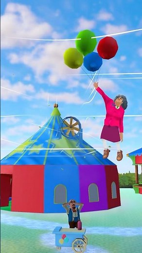 Nick Pranks Miss T with Helium Balloons & Fan 🤣 | Funny Flying Prank #shorts