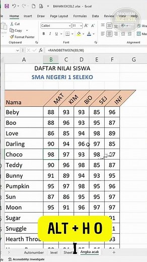 Merapikan kolom dengan cepat di microsoft excel
