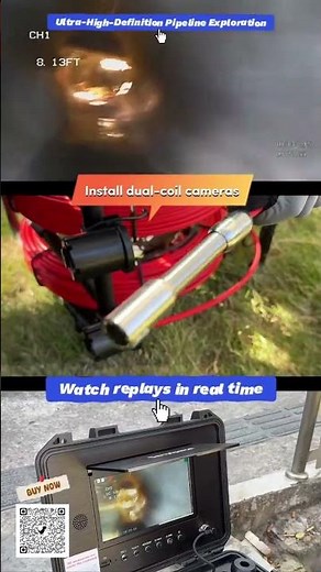 Find pipe issues in 30s— just use the dual-reel camera.#pipe #tools #drain #sewer #camera #sanyipace