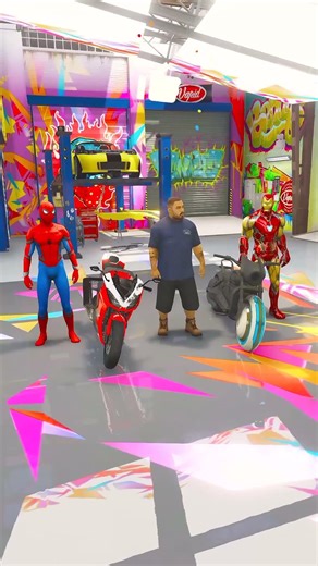 GTA V : SPIDER-MAN VS IRON MAN BIKE MODIFY IN GTA 5 ! #gta #shorts #viral #gta #gta5