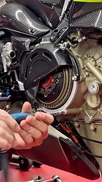 The Panigale V4 Lamborghini, getting prepped in our workshop… pure art on two wheels 🇮🇹🏍️