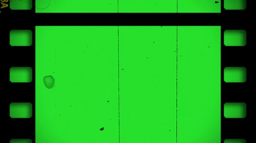 电影交卷效果 Filmstrip Green Screen 4K