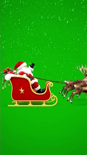 Santa Flying with Reindeer Green Screen | Cinematic Sleigh Animation 01 #fireanimation #fireworks