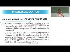 IN SERVICE EDUCATION [PART A]