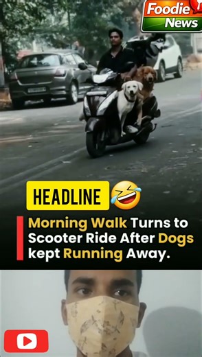 Dog and Mens Morning Scooty Ride 🤣 #funnymoments