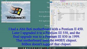 86Box: Test I7-4790k Haswell Pentium II 75 mhz to 450 mhz