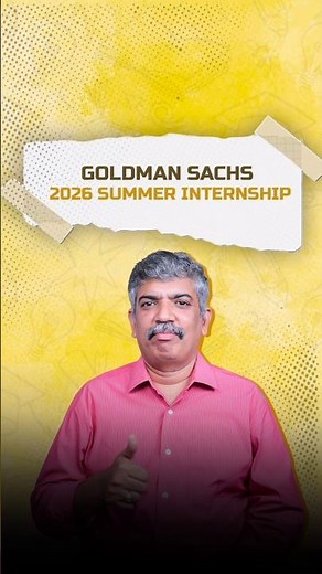 Goldman Sachs 2026 summer Internship | Lakshmi Narayanan