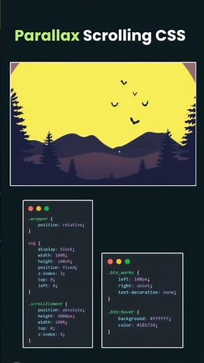 🔥 CSS Parallax Scrolling = Instant Website Glow Up 🚀✨Pure HTML + CSS 💻💯 #shorts #css #webdev #coding