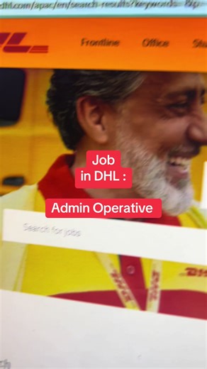 Job Opportunities as Admin Operative in DHL