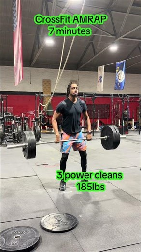 CrossFit workout. Power cleans. CrossFit WOD #fit #crossfit #gymlife #power #crossfitworkout