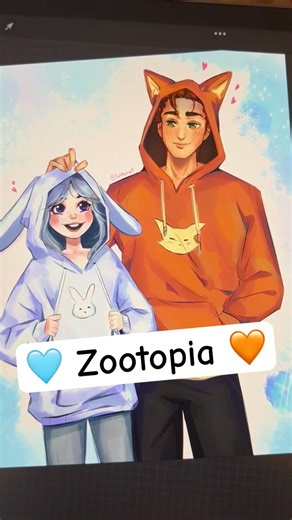 Drawing ✨Zootopiaaa ✨ as humans + my artstyle 🦊🐰 #disney #frozen #song #art #zootopia #zootopia2