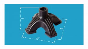 Carex Self Standing Sturdy Non-Slip Rubber, Stabilizing Four Pronged Cane Tip, Quad Cane Base Won't Scuff Floors, Adds Stability to Your Walking, Black