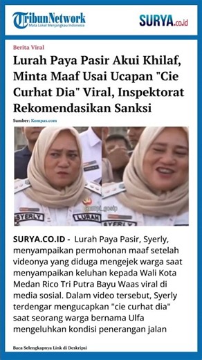 Lurah Paya Pasir Akui Khilaf, Minta Maaf Usai Ucapan "Cie Curhat Dia" Viral, Dugaan Pelanggaran Etik