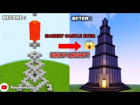 Minecraft: how to Build a Castle Using Only Lava & Water | easy house
