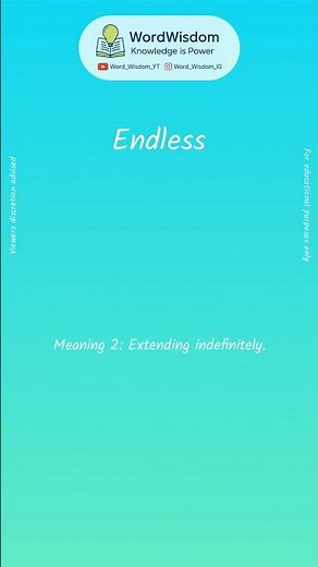 What does "Endless" mean? | English vocabulary shorts | #endless #wordwisdom