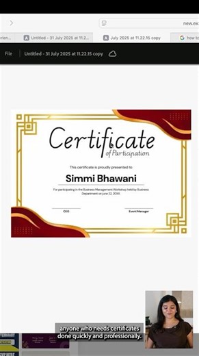 Create Experience & Participation Certificates Fast