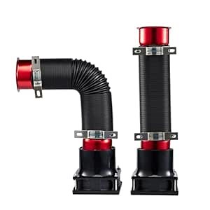 Obokidlyamor 2PCS Simulation Turbine Intake Pipe Wind Sense Simulator Wind Speed Change on Steering Wheel of Racing Game PC USB for Logitech/Thrustmaster/fanatec G923 G920 G29 Intake Pipe (Red)