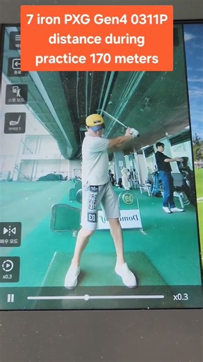 7 iron PXG Gen4 0311P distance during practice 170 meters #golf #golfswing #7iron
