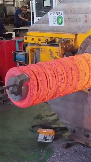 Hot Metal Rod Shaping into a Big Spring | Satisfying Forging Process